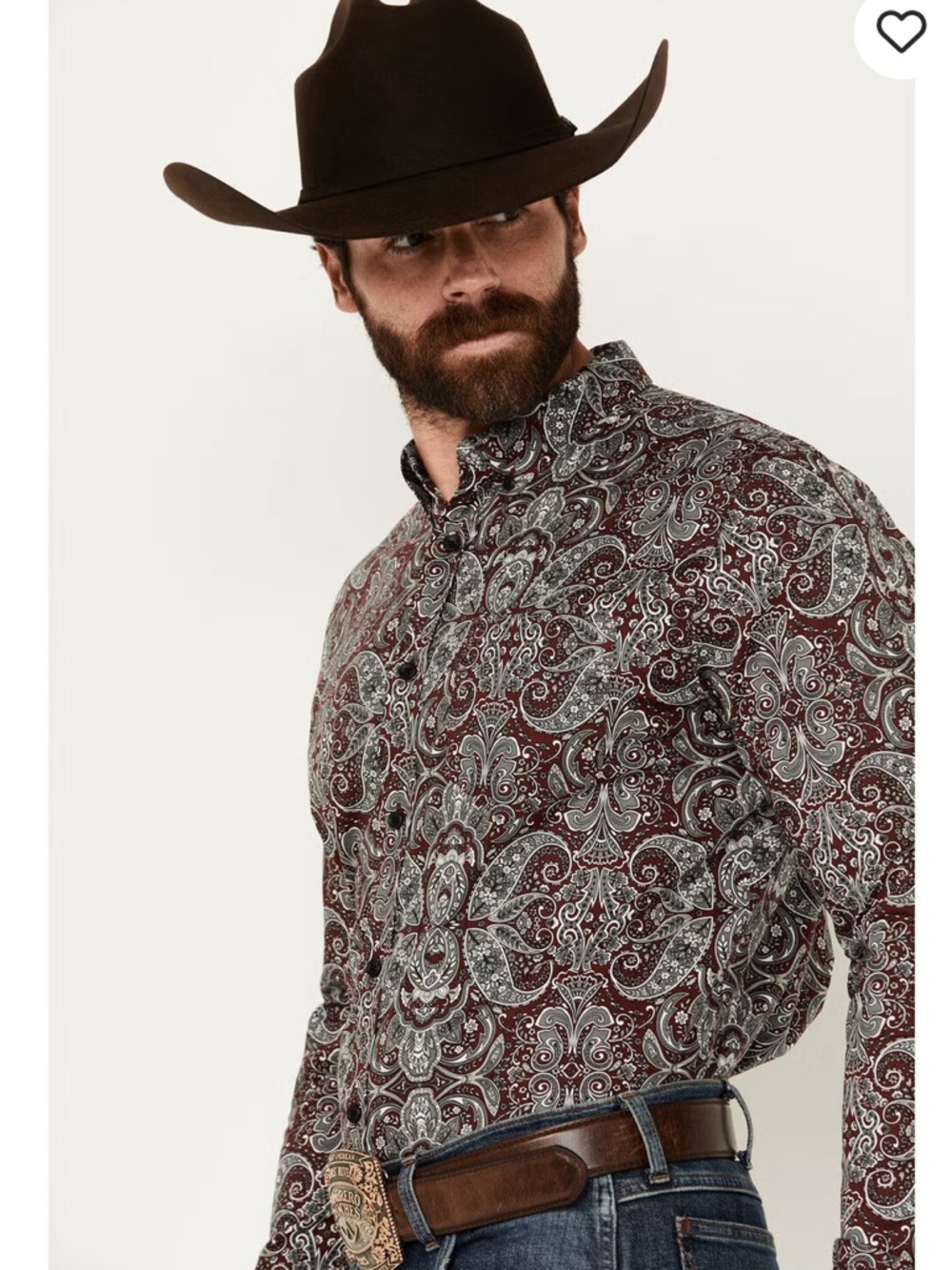 Cody James Shirt -Showcase Paisley Print Long Sleeve Button Down Stretch Western
